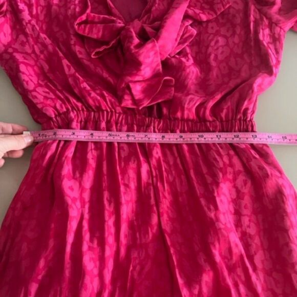 Bar III Dress Women Long Sleeve Midi Barbiecore Tie Knot Front Sexy Deep V Neck - Picture 6 of 13